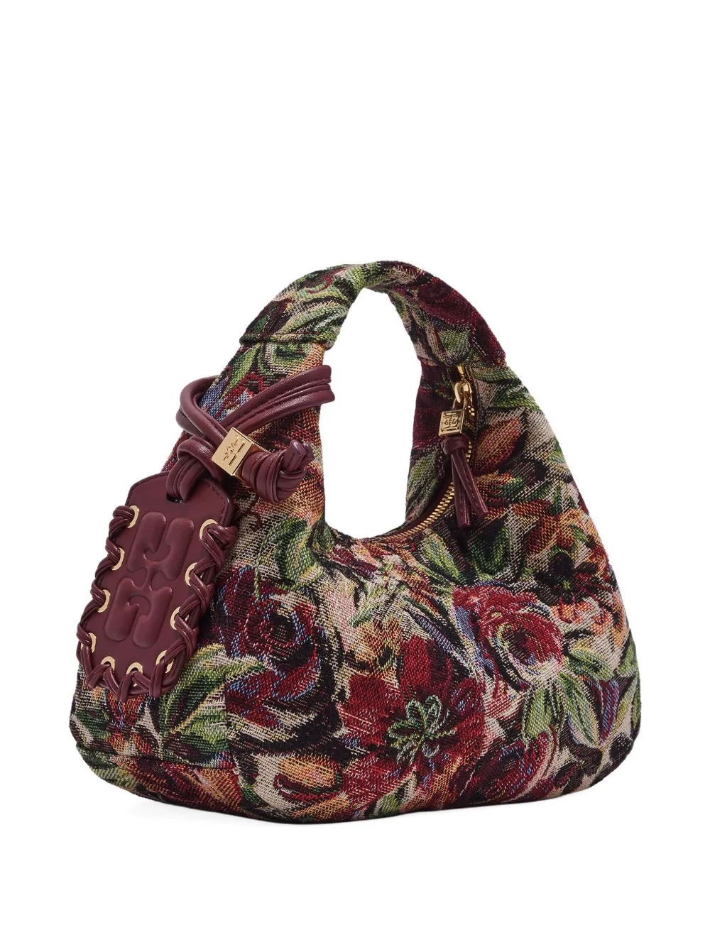 GANNI tapestry floral mini bag - Rood