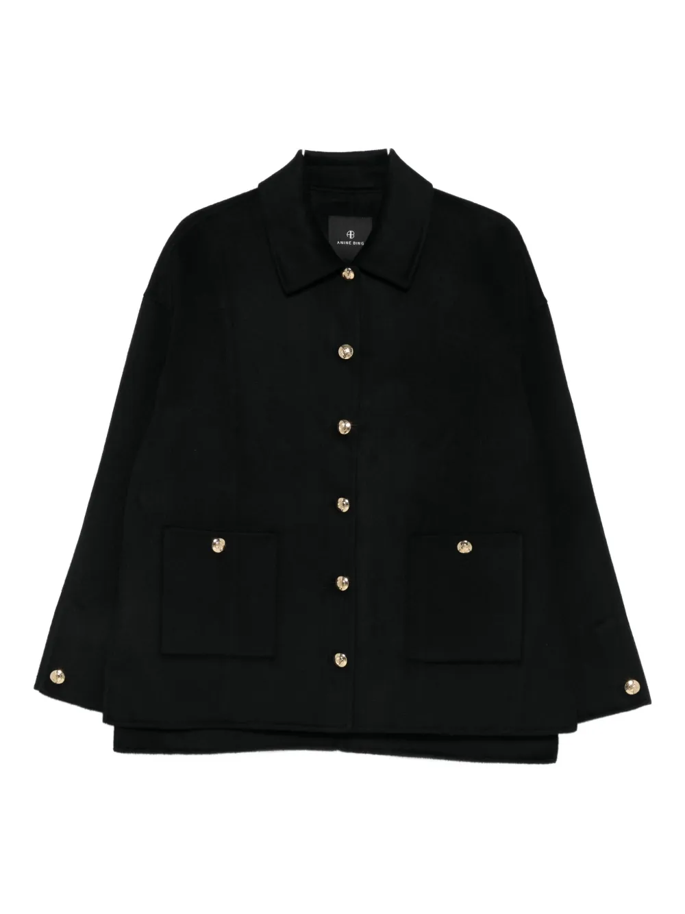 Anine Bing Button-fastening Patch-pocket Jacket In Black