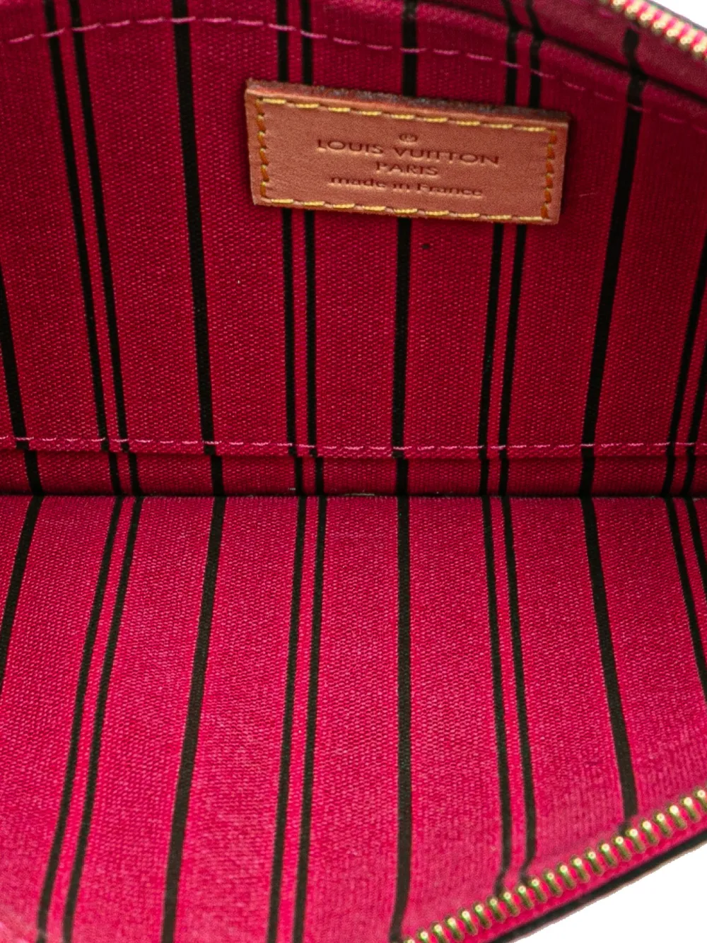 Pre-owned Louis Vuitton 2016 Monogram Neverfull Pouch In Brown