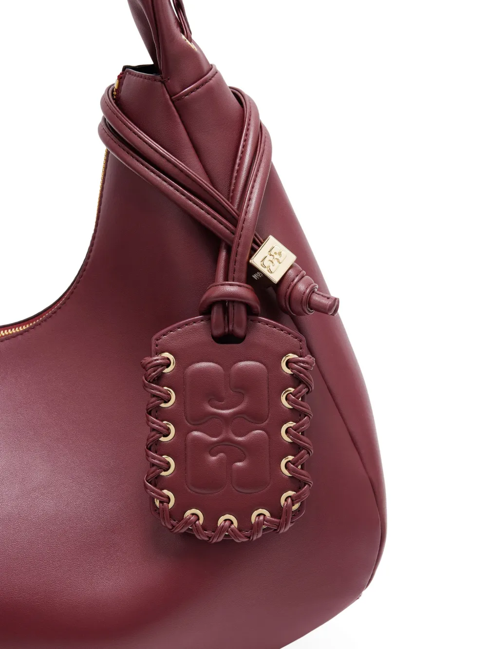 Ganni Medium Hobo Shoulder Bag In Red