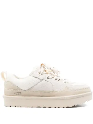 UGG リボンレース レザースニーカー | ピンク | FARFETCH JP