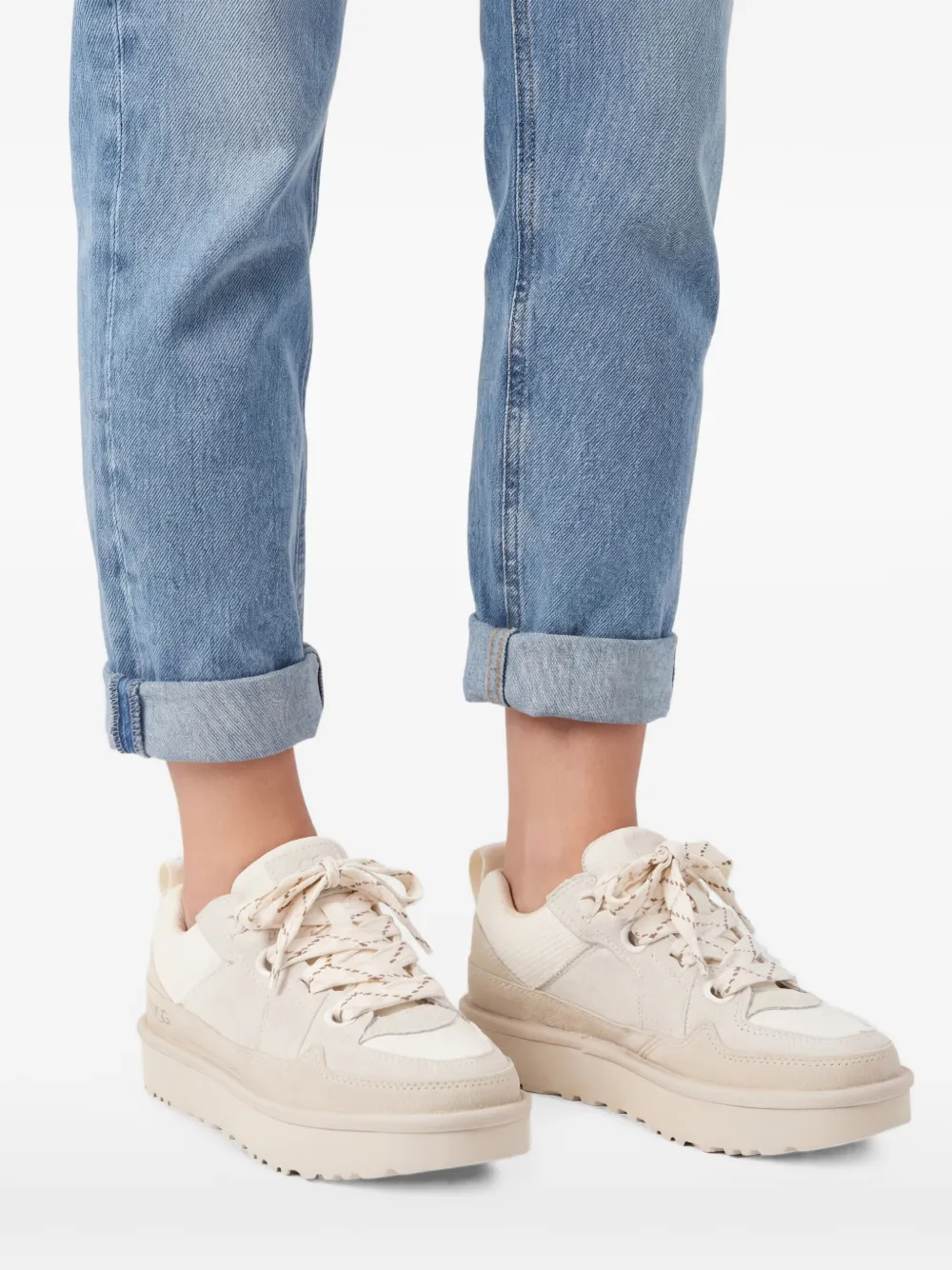 UGG Lo Lowmel sneakers met veters en patroon Beige