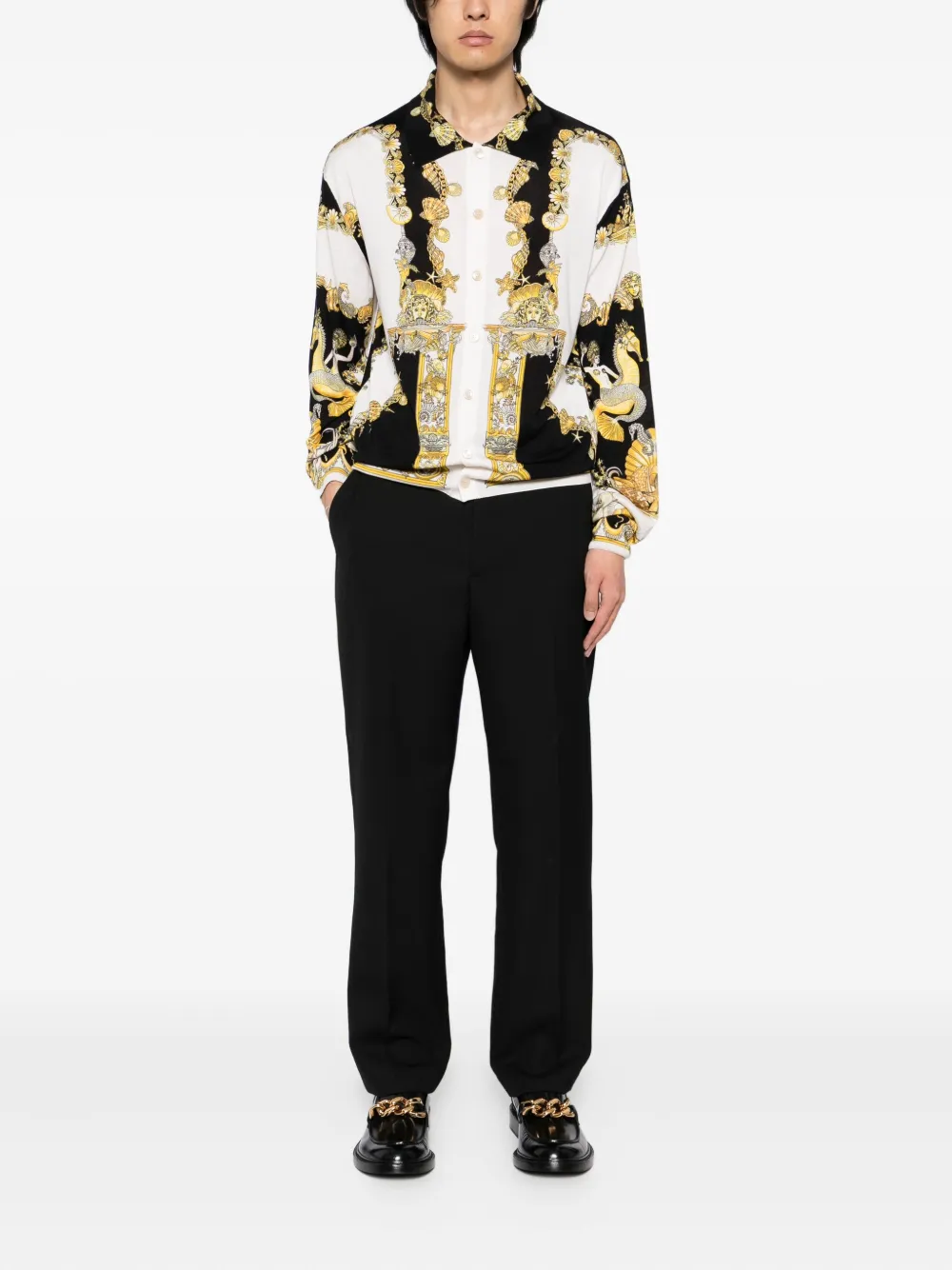 Versace Coral Theatre zijden overhemd - Beige