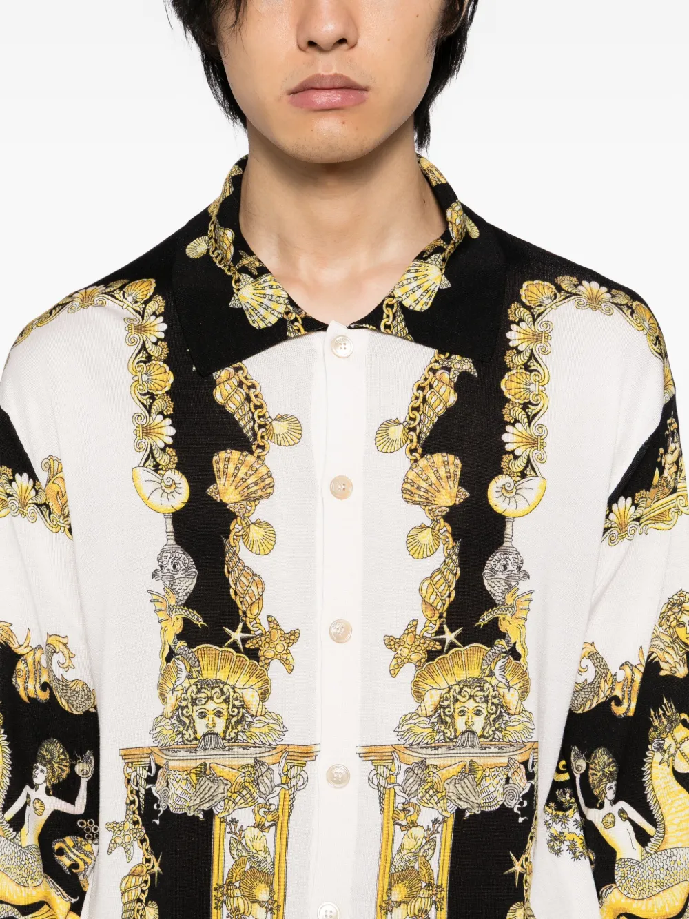 Versace Coral Theatre zijden overhemd Beige