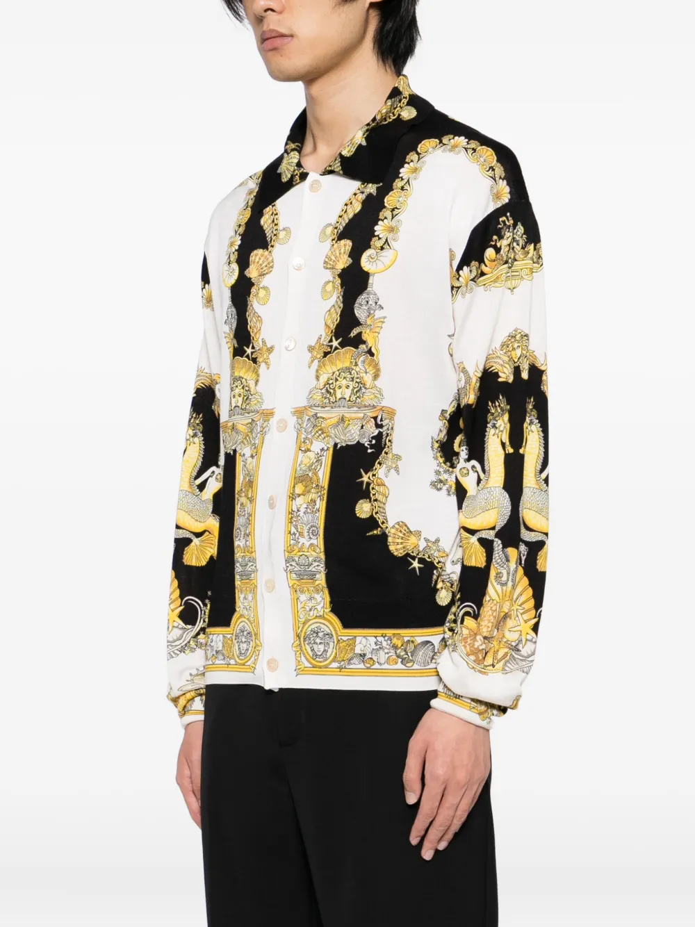 Versace Coral Theatre zijden overhemd Beige