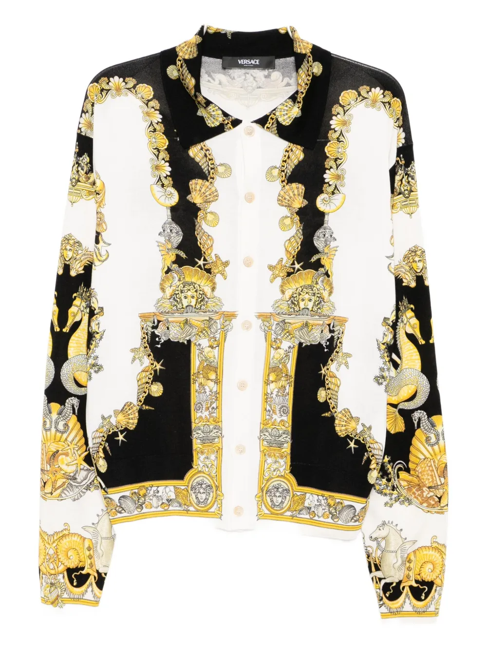 Versace Camicia Coral Theatre in seta - Toni neutri