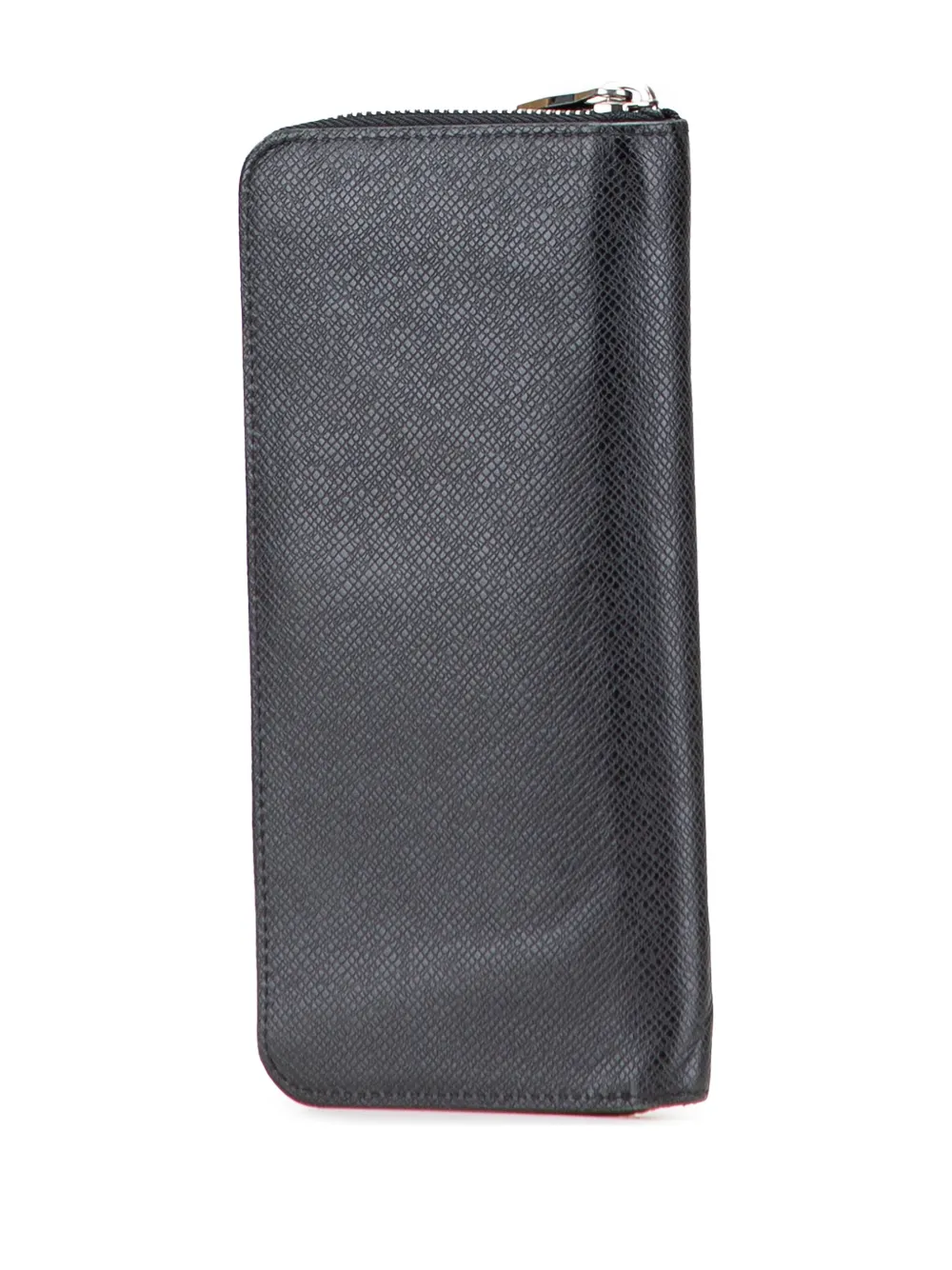 Pre-owned Louis Vuitton 2018 Taiga Zippy Vertical Wallet Long Wallets In Black