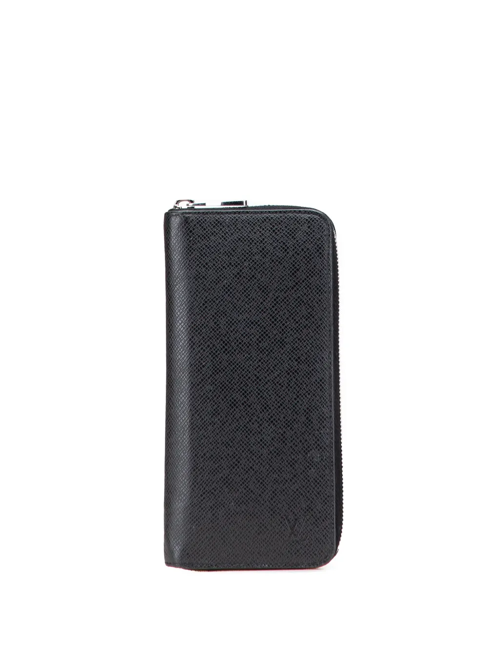 Pre-owned Louis Vuitton 2018 Taiga Zippy Vertical Wallet Long Wallets In Black
