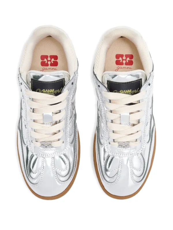 GANNI Panelled Sneakers | Silver | FARFETCH ZA