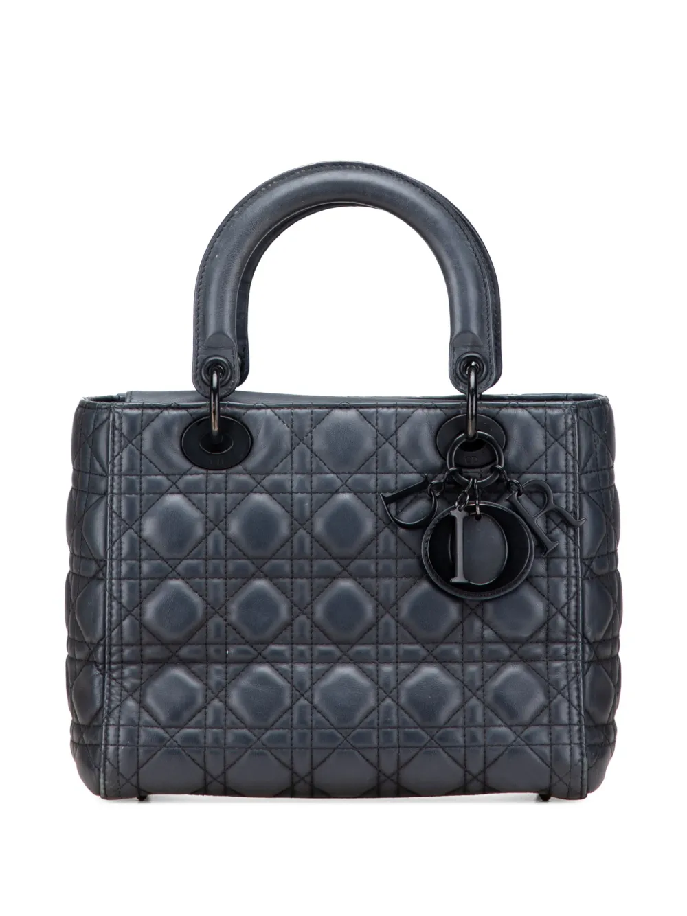 Christian Dior Pre-Owned 2020 Medium Ultra Matte Calfskin Cannage Lady Dior satchel | Blue | Image 1