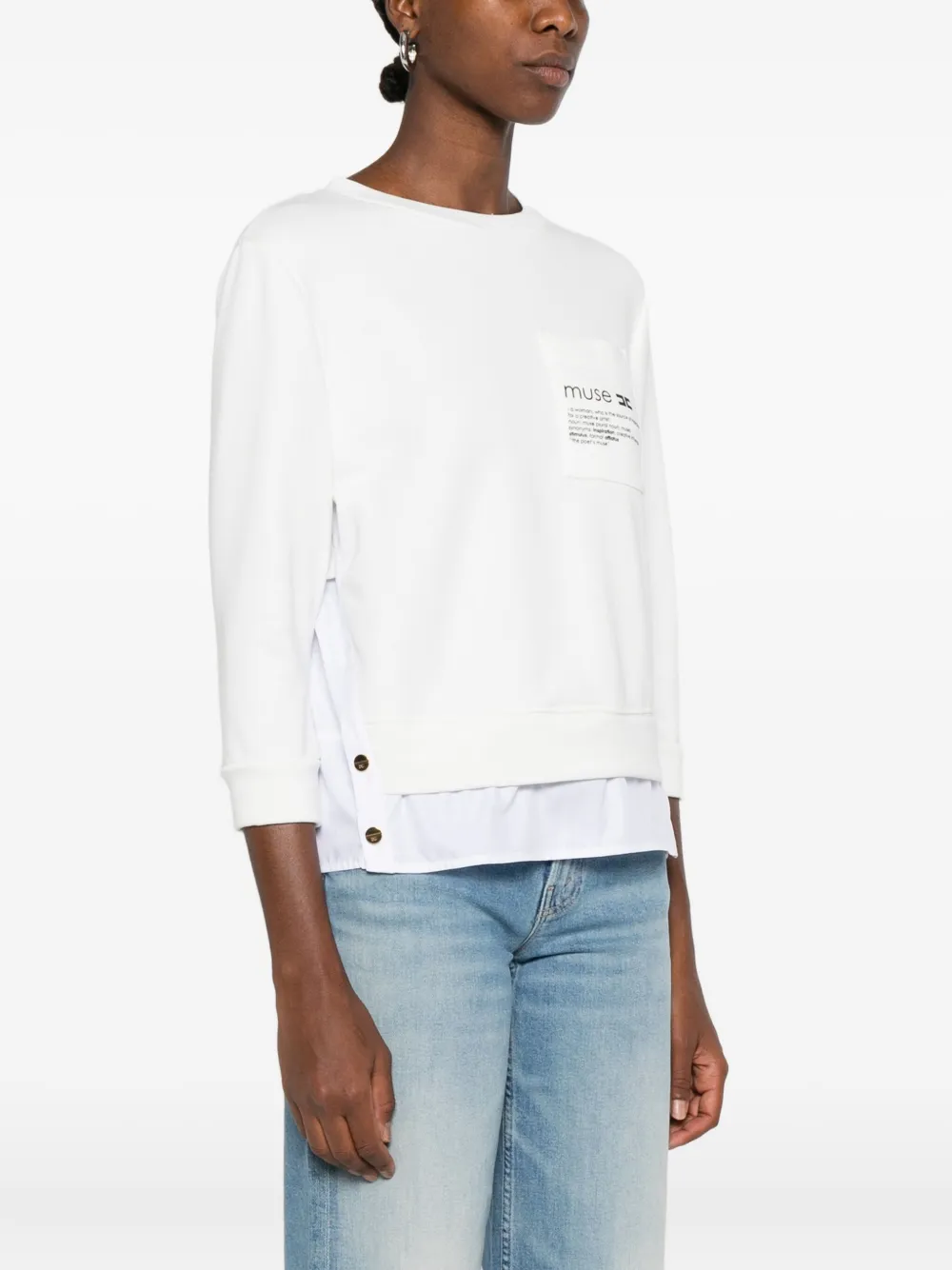 Elisabetta Franchi pocket sweatshirt Wit
