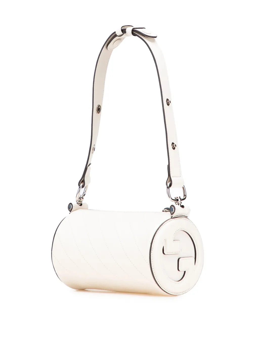 Pre-owned Gucci 2016-2025 Mini Leather Blondie Shoulder Bag In White