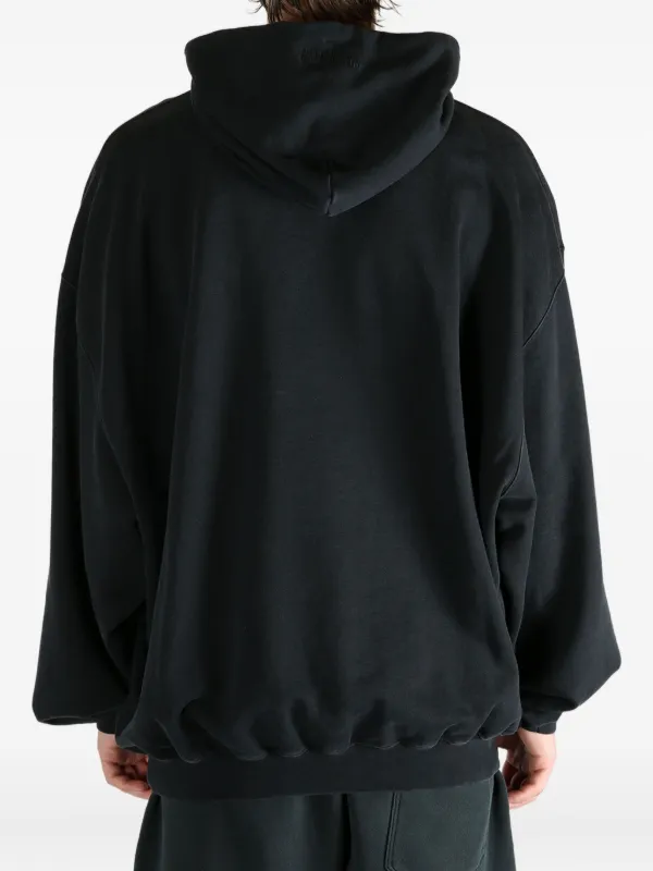 VETEMENTS graphic-print cotton-blend Hoodie | Black | FARFETCH