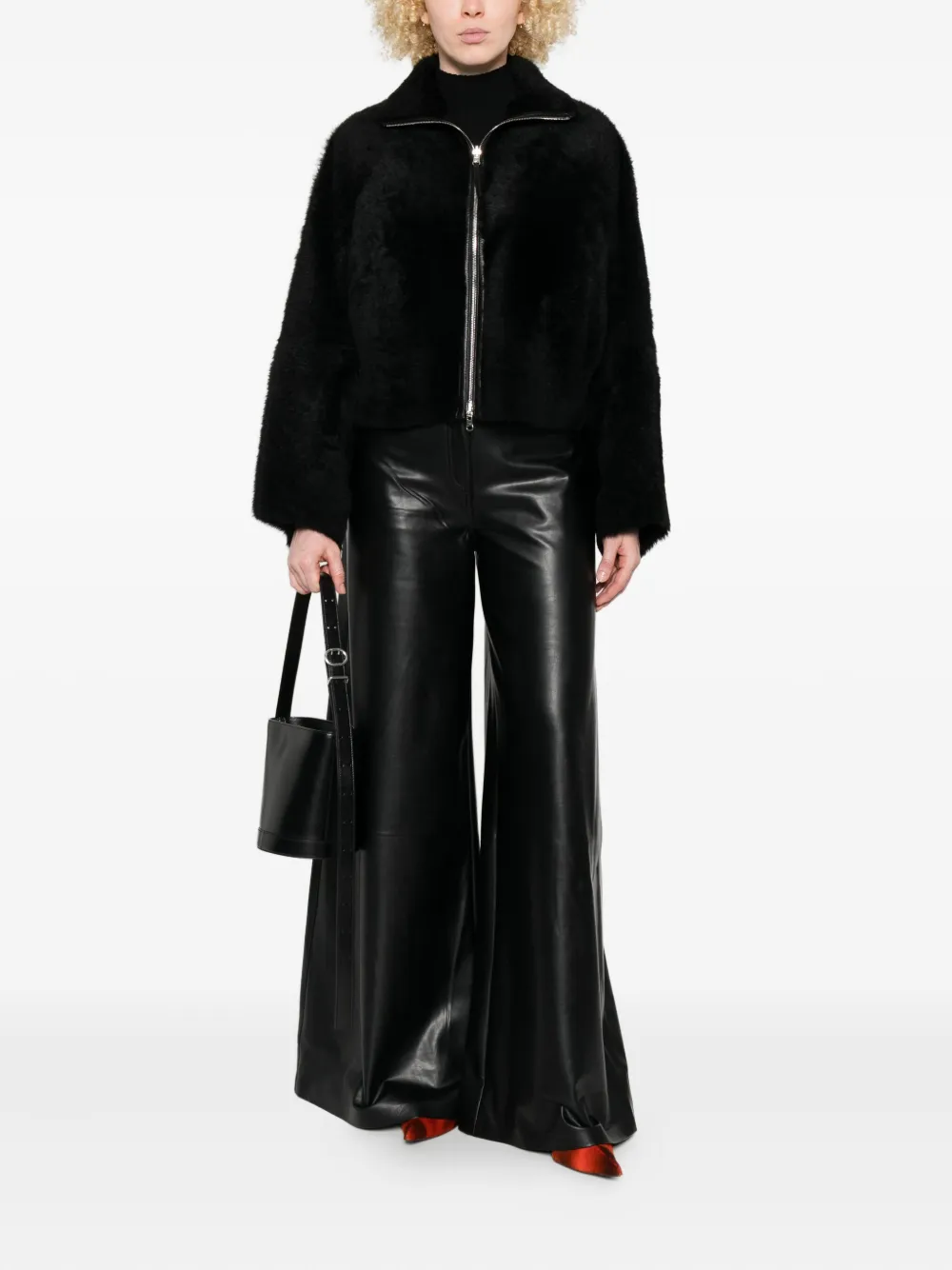 Utzon Jackson zip-front shearling jacket | Faux Fur & Shearling Jackets | Image 2