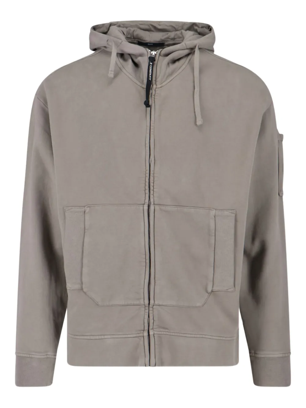 goggle-details zip-fastening hoodie
