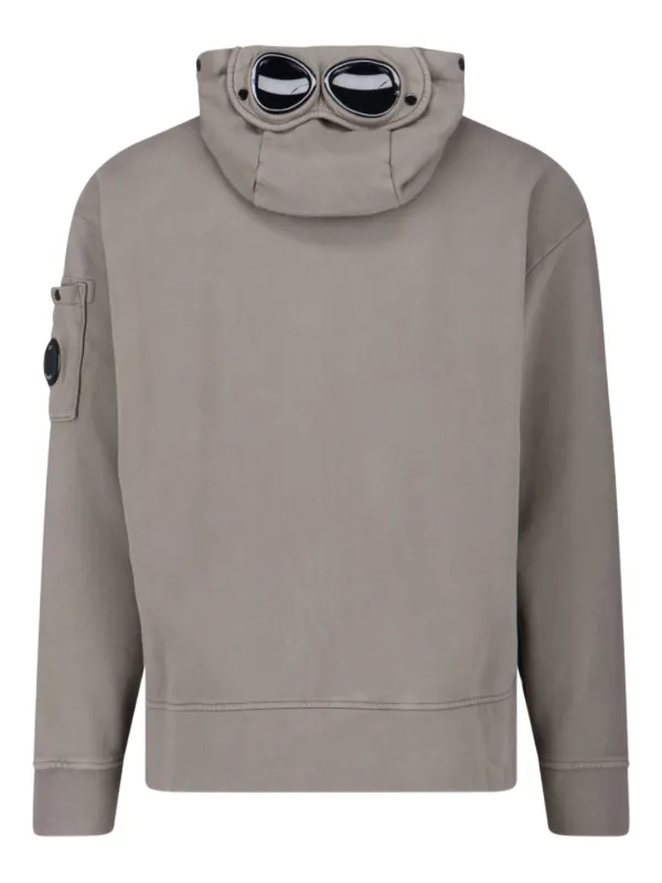 cp.company グレーパーカー goggle hoodie C.P. Company goggle-details zip-fastening Hoodie | Grey