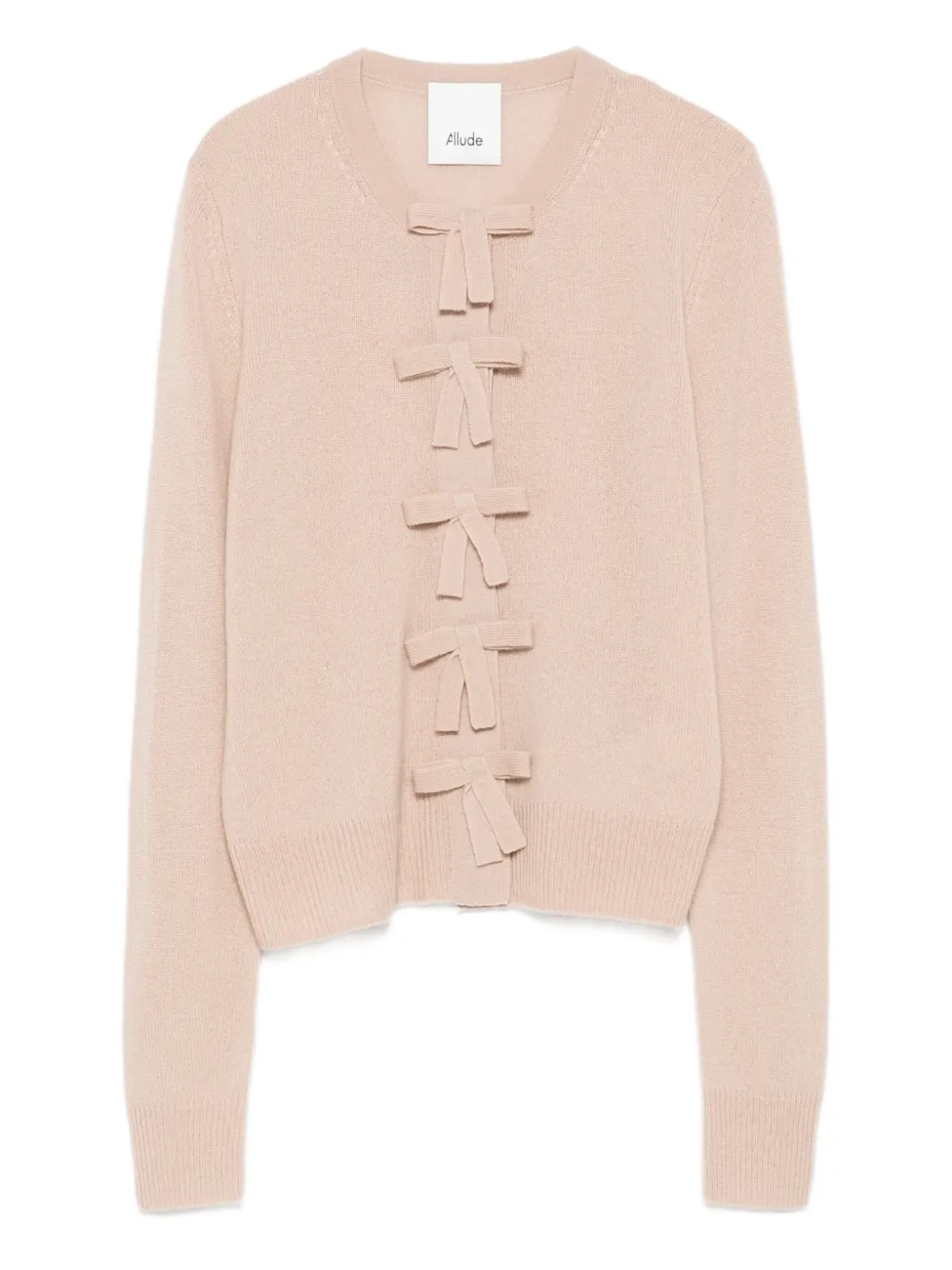 Allude bow-detail cashmere cardigan Beige