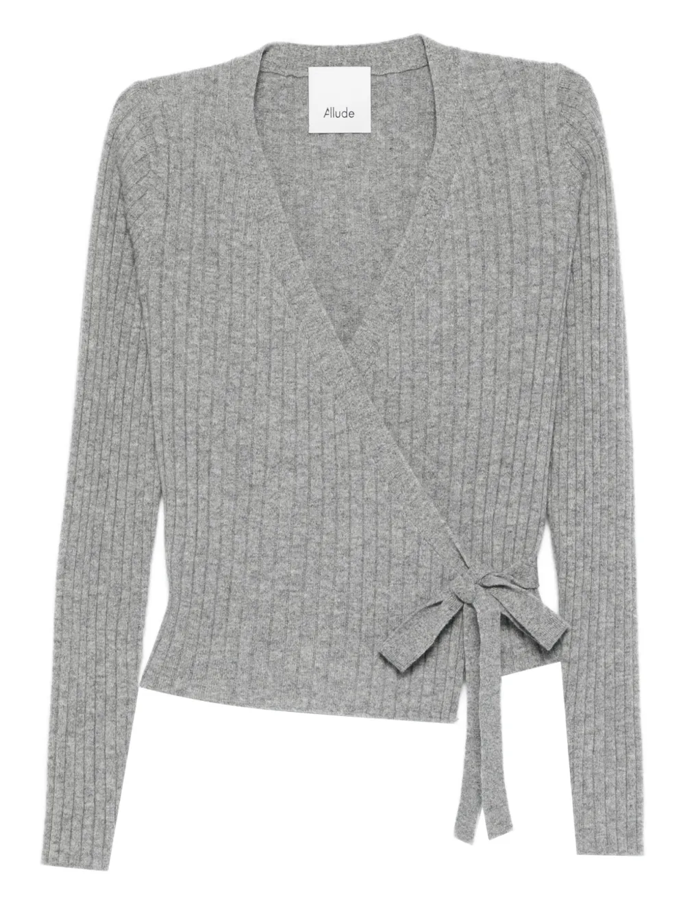 Allude Geribbeld vest met strik Grijs