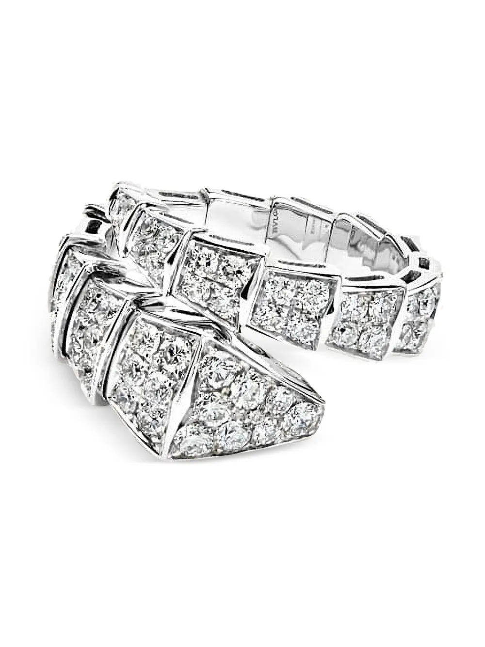 18K white gold Serpenti Viper diamond ring