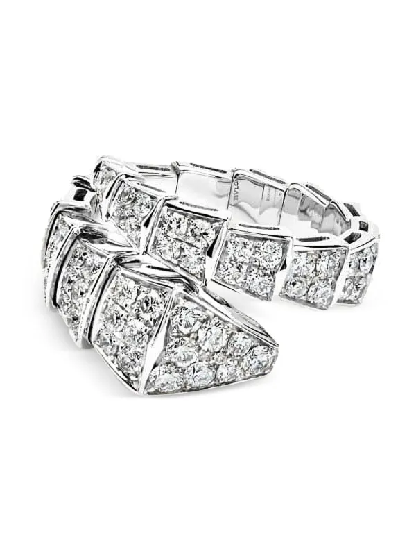 Bvlgari 18K White Gold Serpenti Viper Diamond Ring