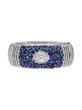 CHANEL Pre-Owned 18K white gold sapphire and diamond bangle bracelet - Silver