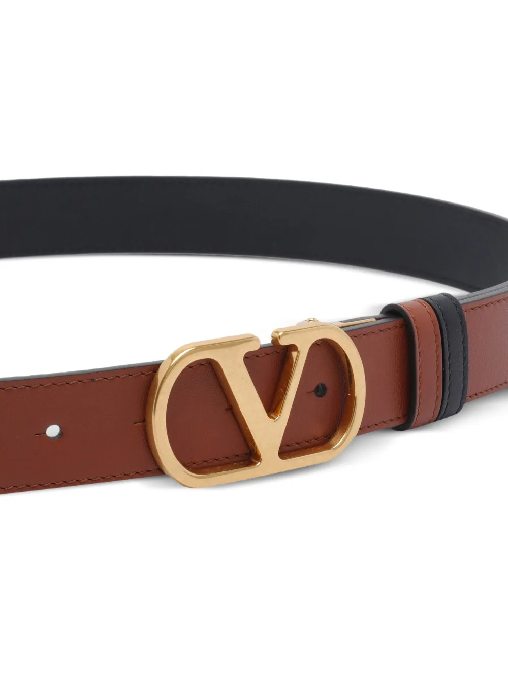 Valentino Garavani V-logo leren gespriem - Bruin