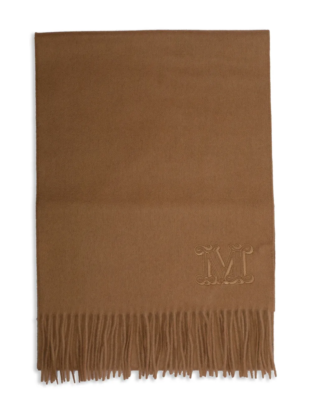 embroidered-logo fringe scarf