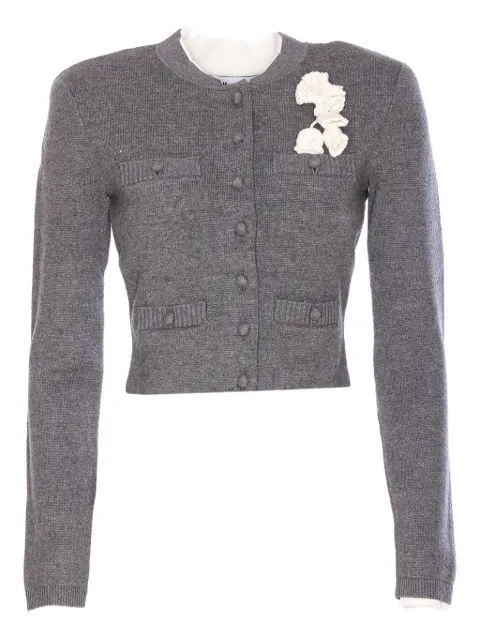 Self-Portrait crochet-flower button cardigan
