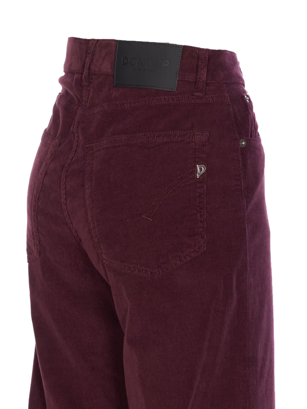 DONDUP Ribfluwelen broek met opgestikte zak Paars