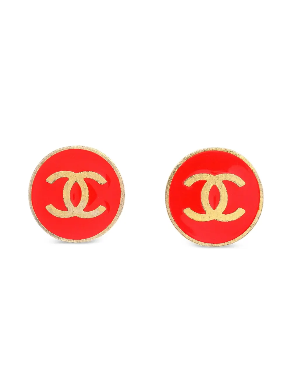 2001 CC-logo button clip-on earrings