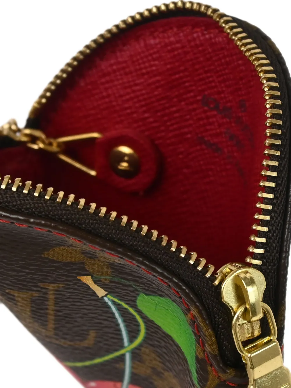 Pre-owned Louis Vuitton 2005 Cherry Port Monnaie Wallet In Brown