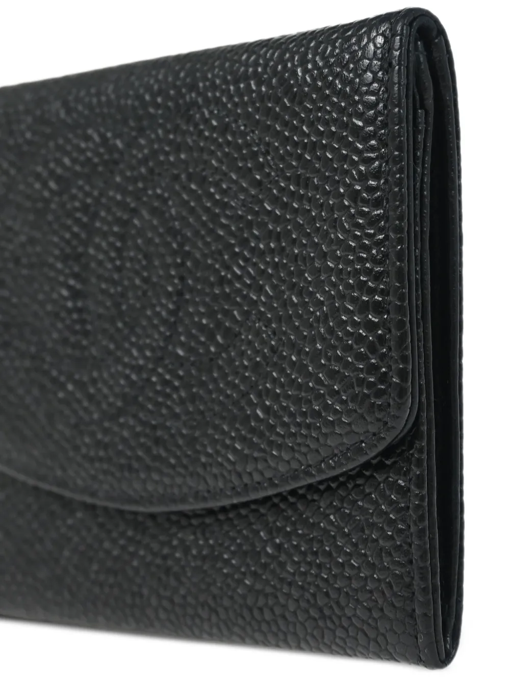 Pre-owned Chanel 1997 Leather Coin Purse In Black