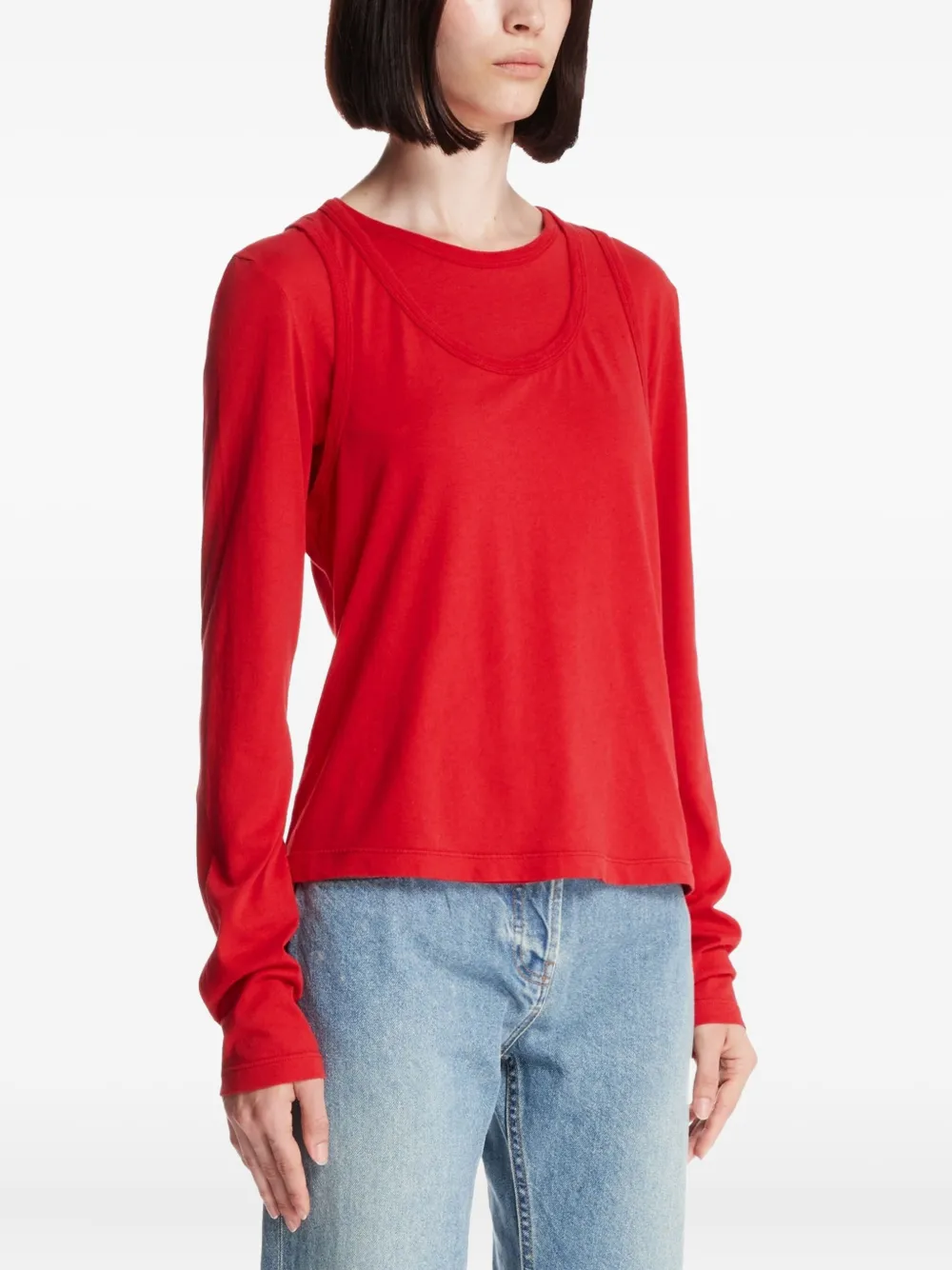 The Row Seruni Cotton Jersey T-shirt In Red