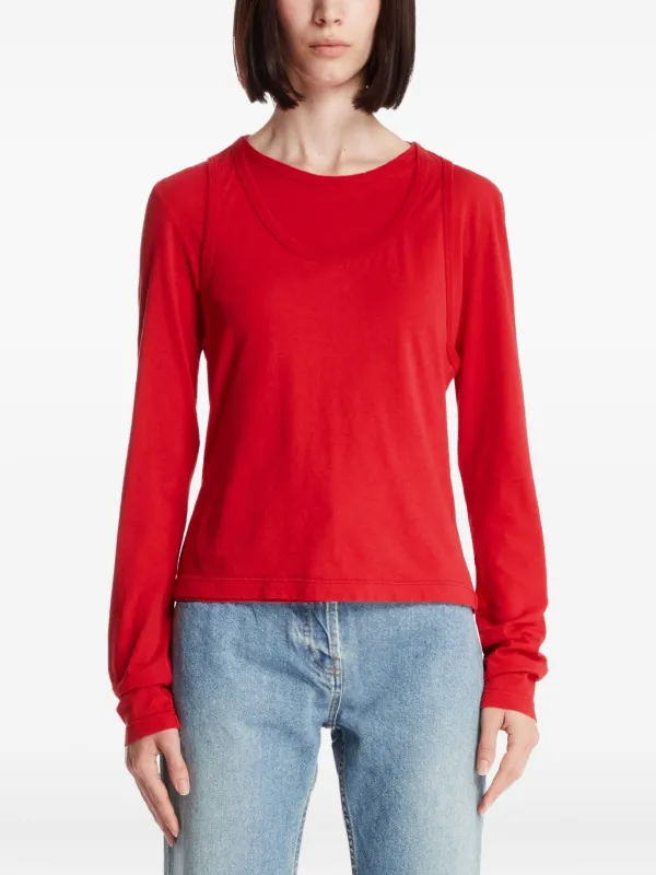 THE ROW レッド 長袖Tシャツ