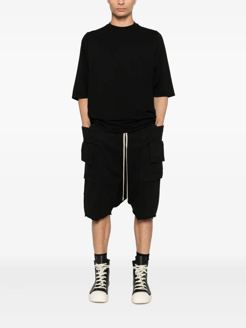 Rick Owens DRKSHDW cargo-pockets drawstring shorts - Zwart
