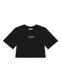 MSGM Kids logo-detail cropped T-shirt - Black
