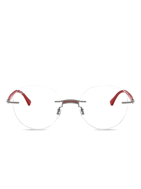 Ray-Ban Occhiali Tondi Senza Montatura Rosso FARFETCH IT