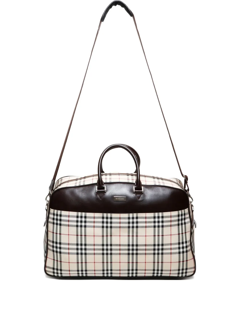 1990-2000s check-pattern tote bag