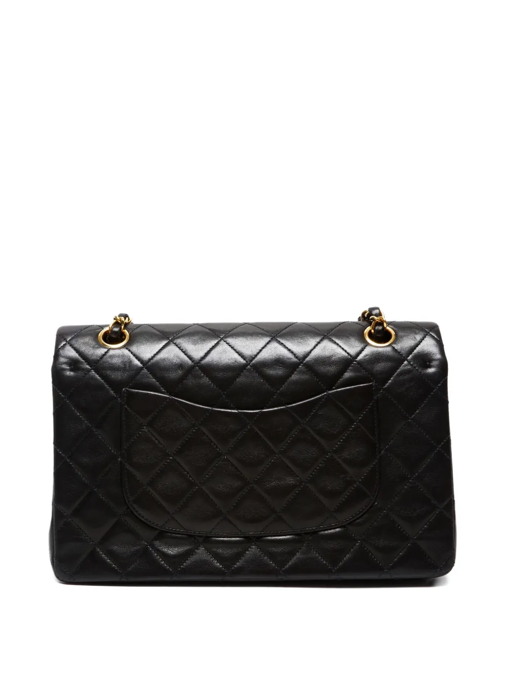 小物 CHANEL Chanel 2002 Vintage Black Lambskin Medium Classic Double Flap Bag