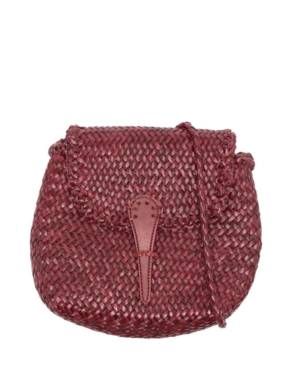 woven-leather shoulder bag