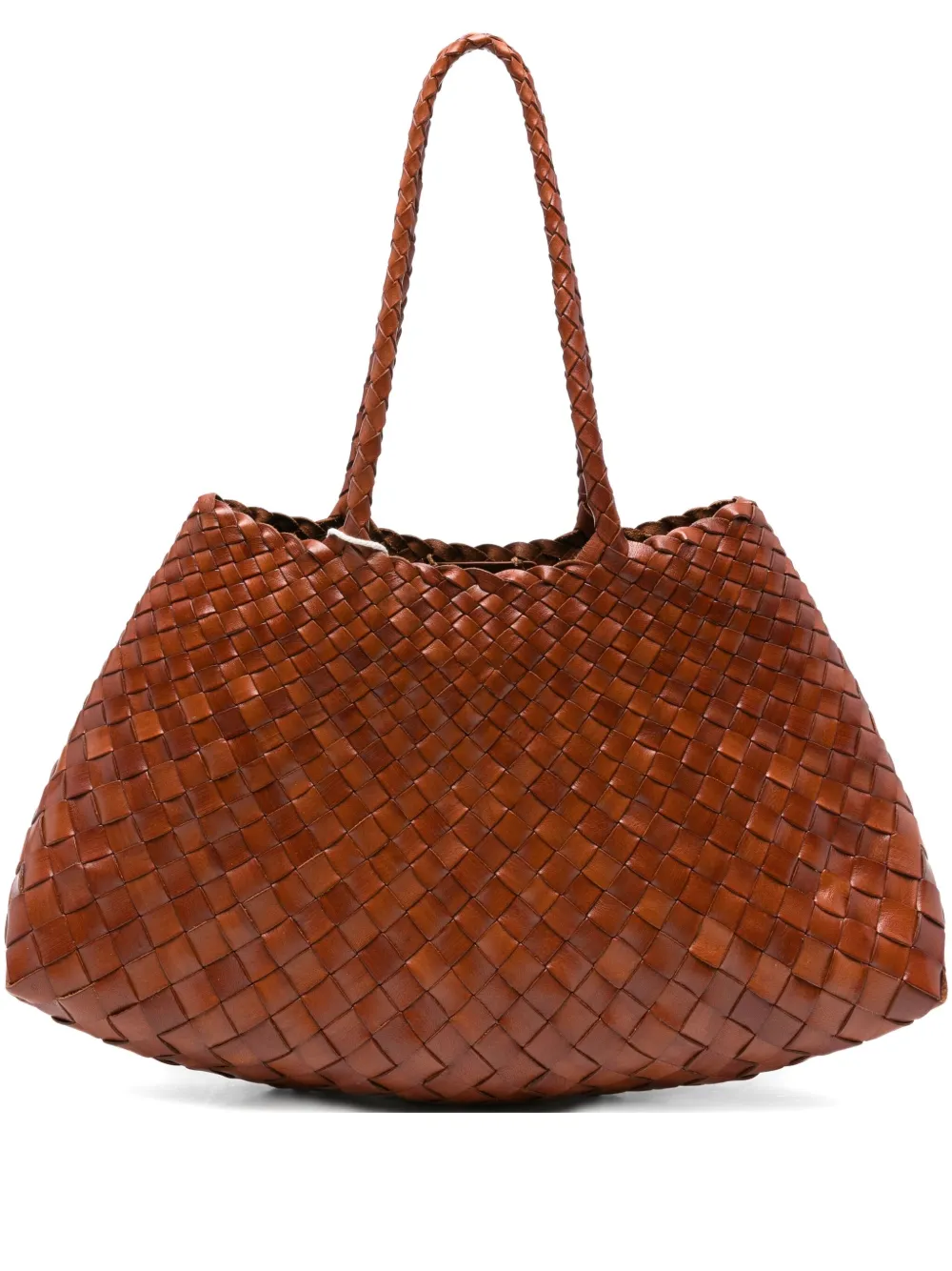 woven leather tote bag