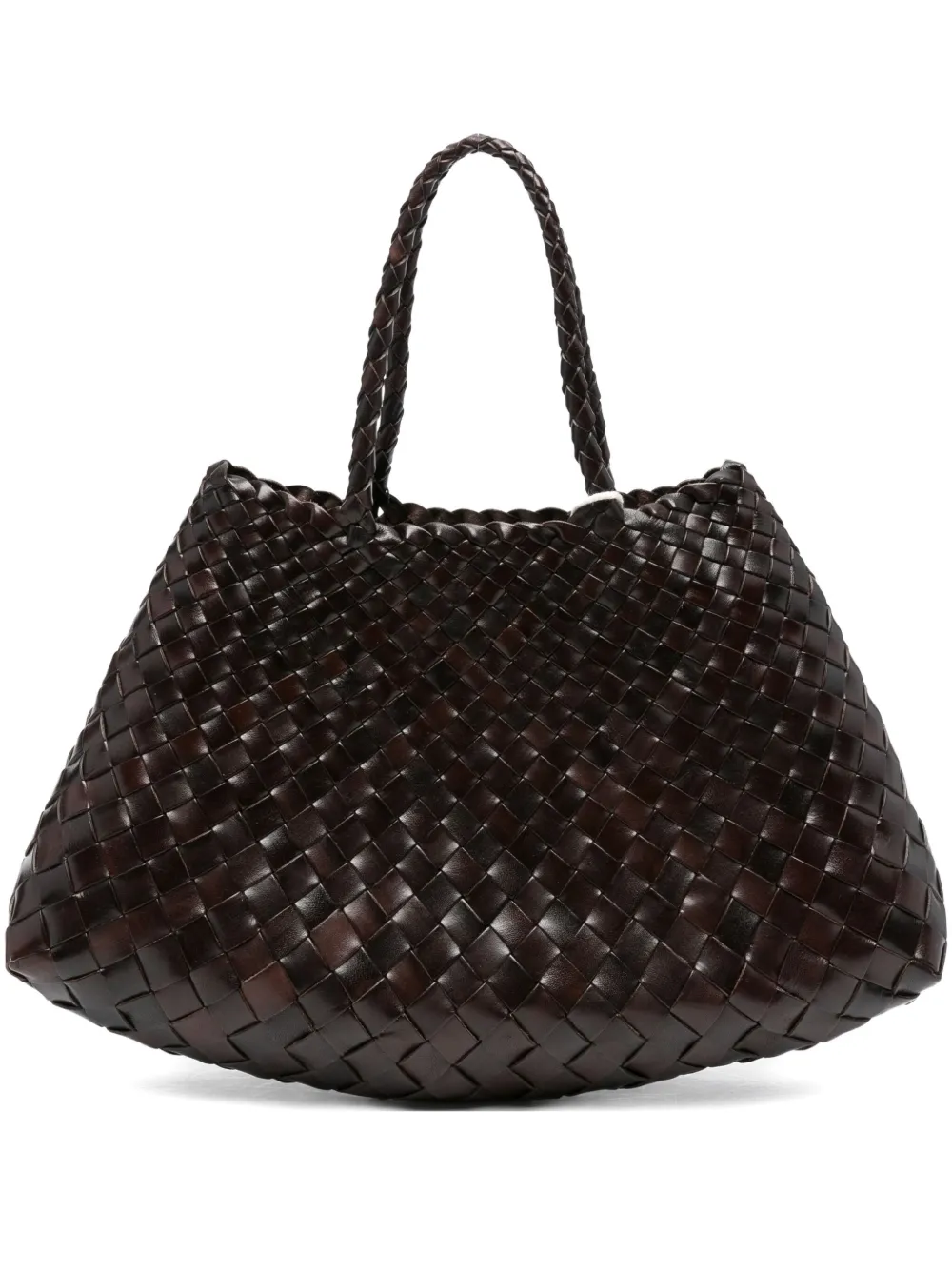leather open-top tote bag