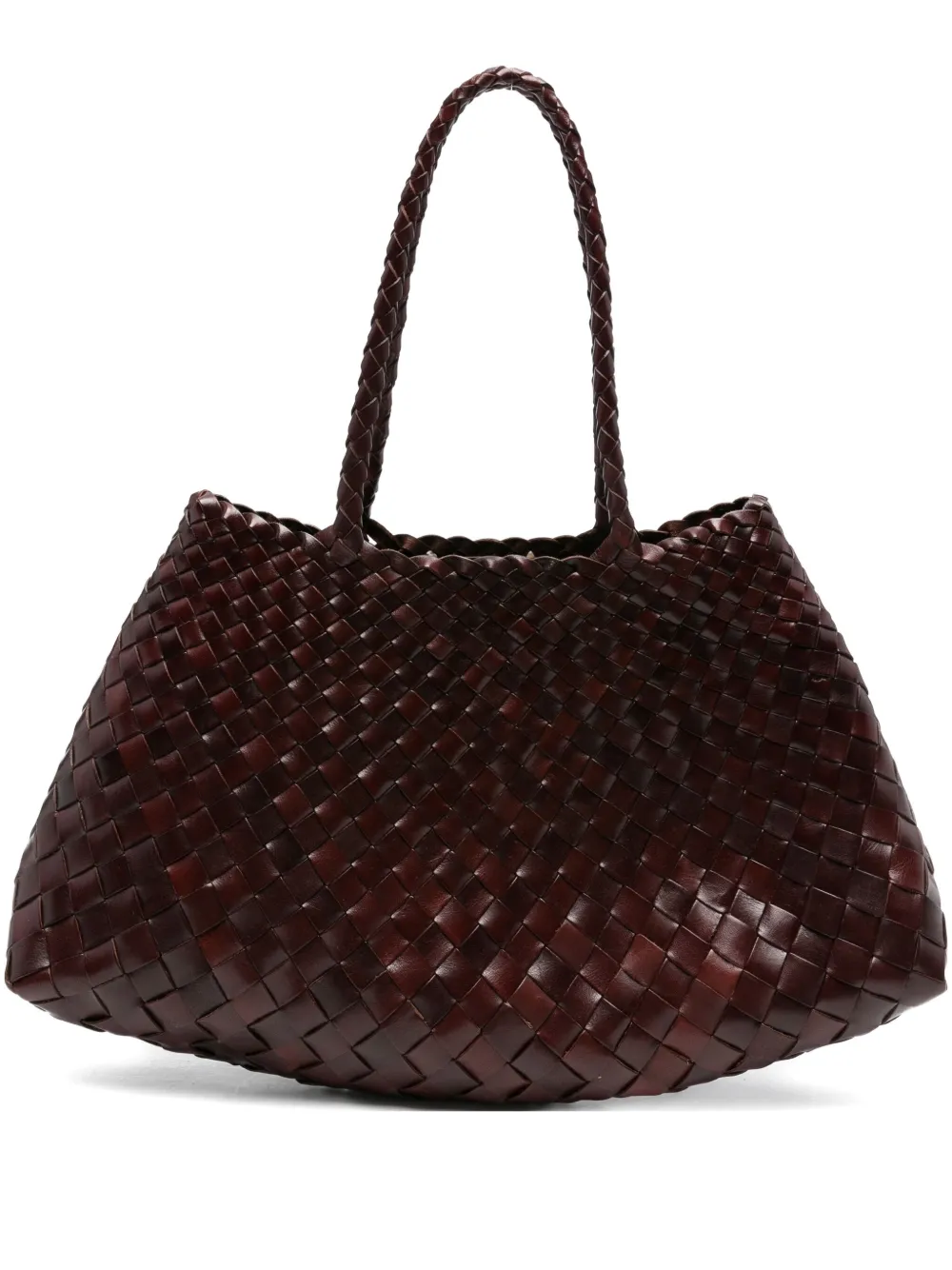 woven leather tote bag