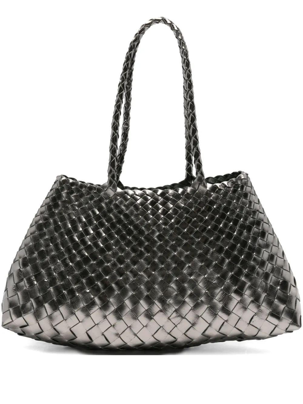 woven leather tote bag