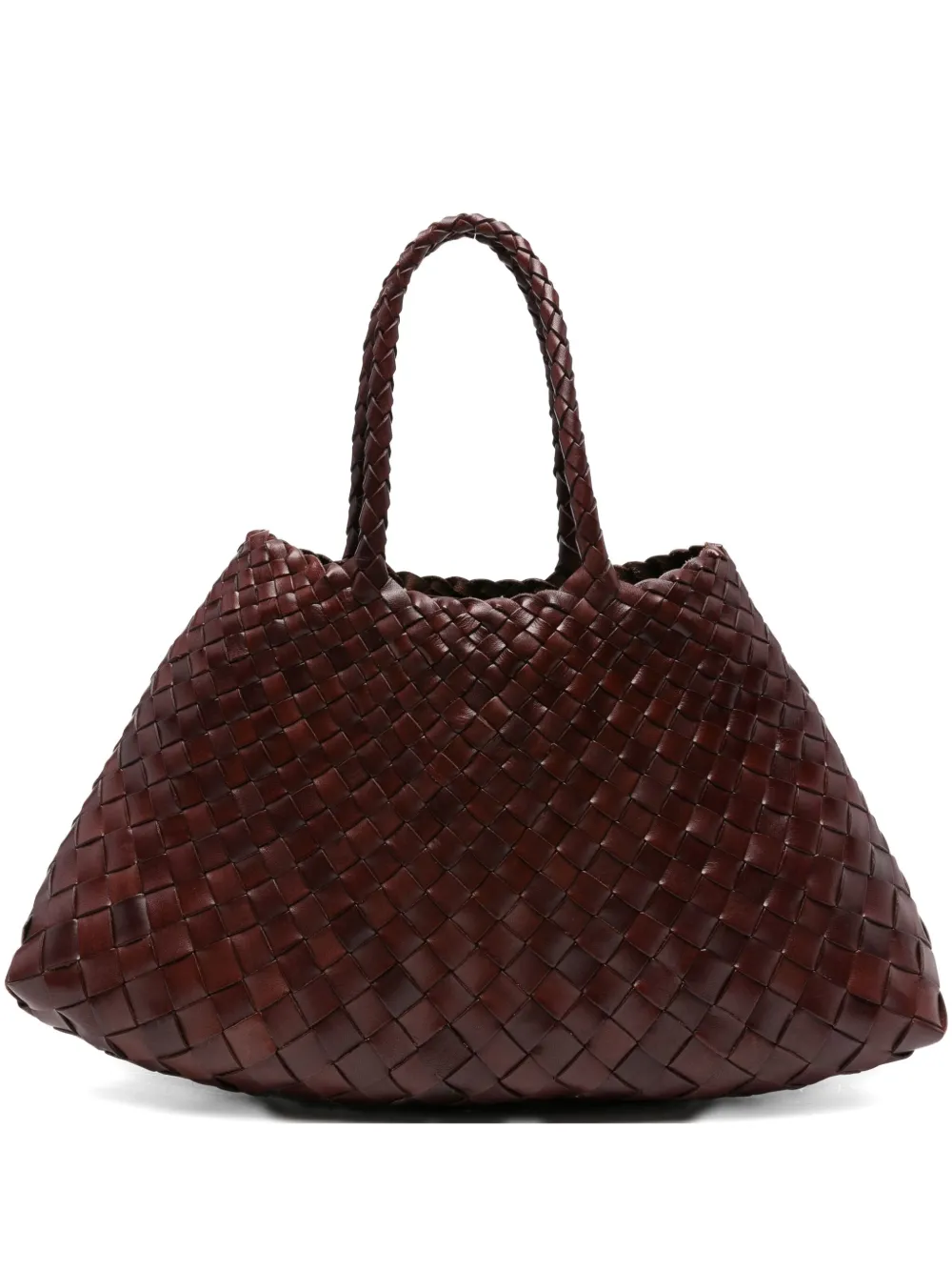 woven leather tote bag