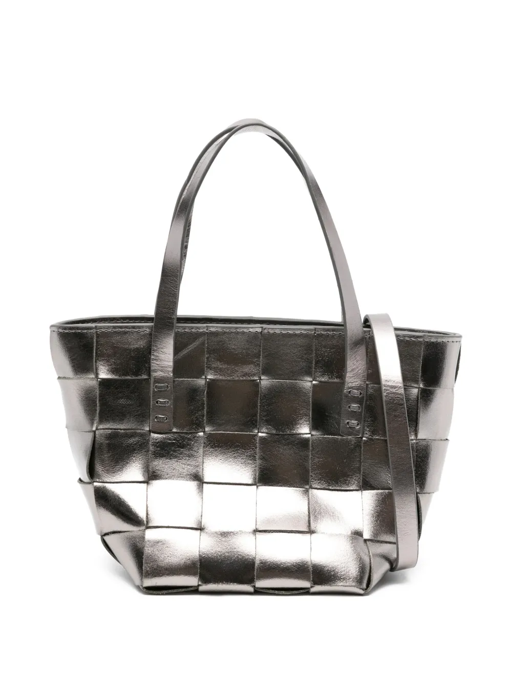 DRAGON DIFFUSION woven-leather tote bag Zilver