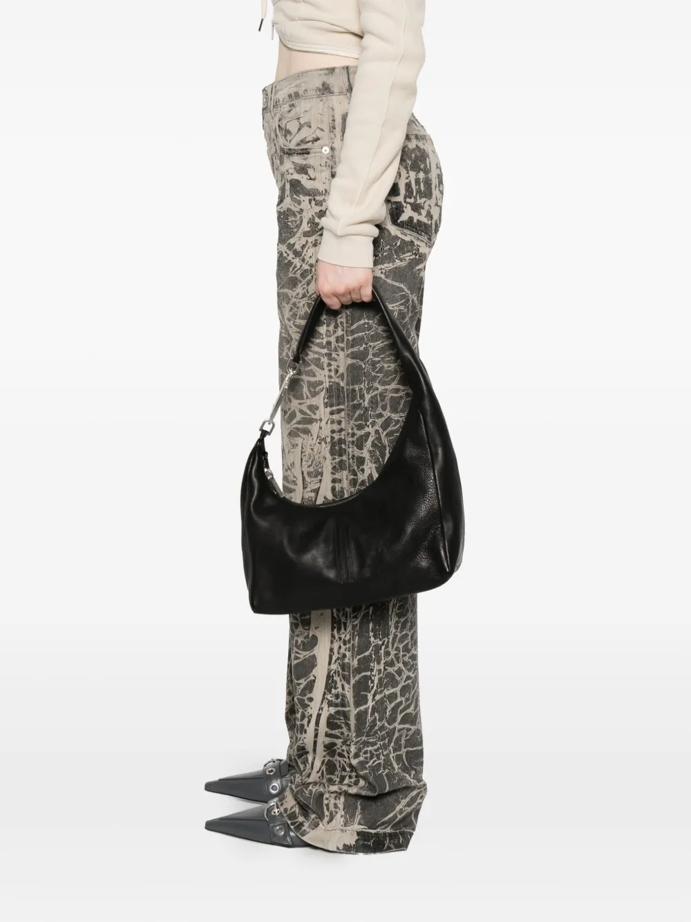 Rick Owens small Gemini shoulder bag - Zwart
