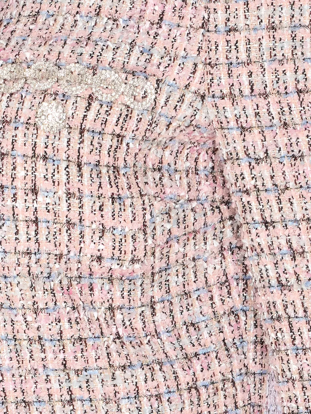 Self-portrait Crystal-embellished Tweed Jacket In Pink