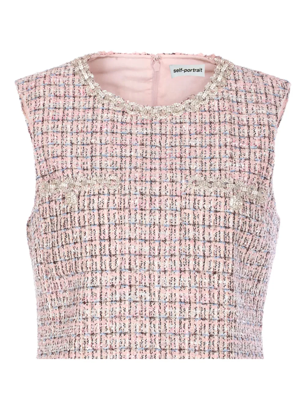 Self-Portrait crystal-embellished dress Roze