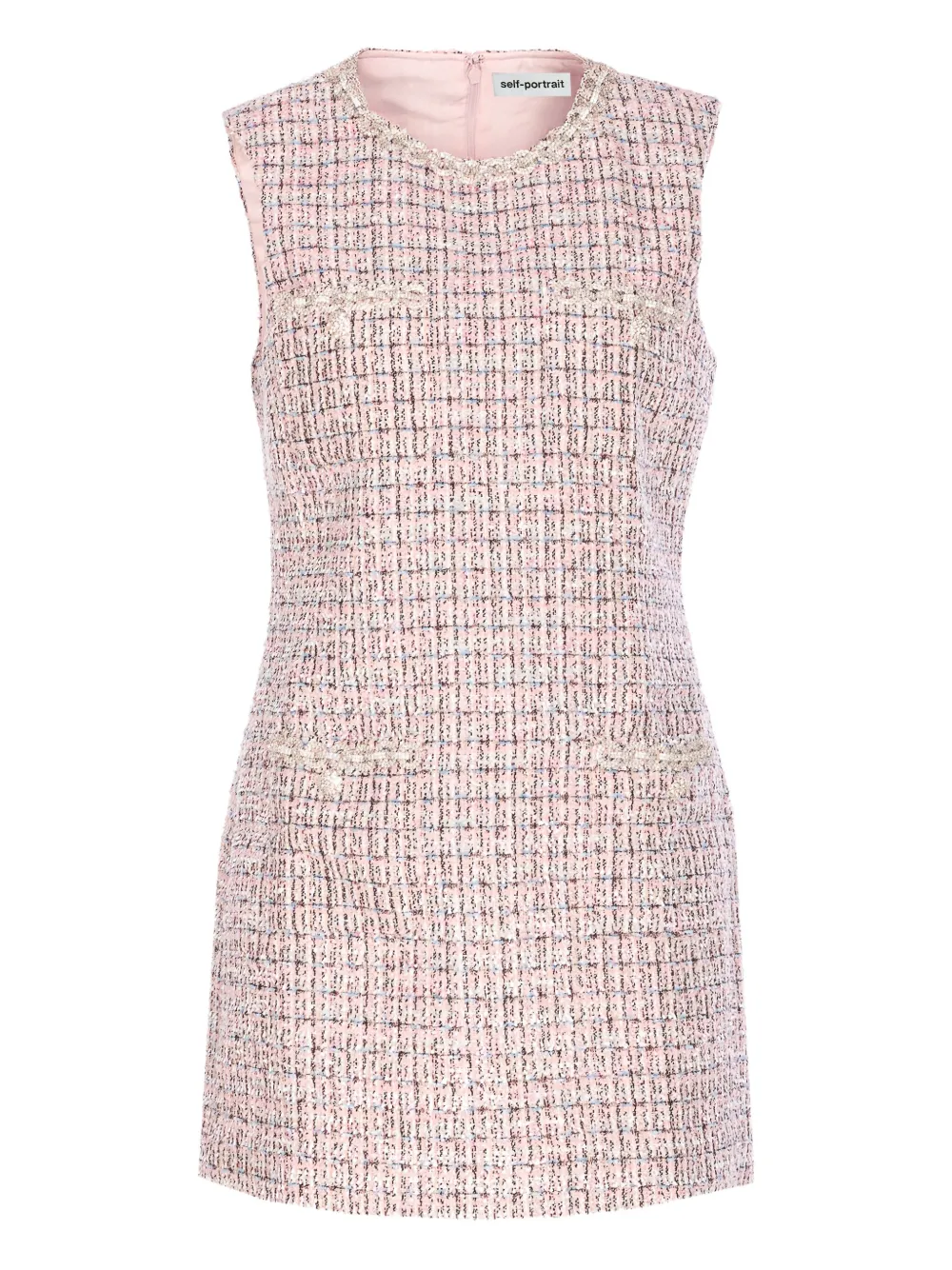 Self-Portrait crystal-embellished dress Roze